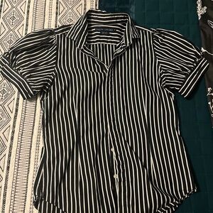 Ralph Lauren Black and White Striped Casual Shirt